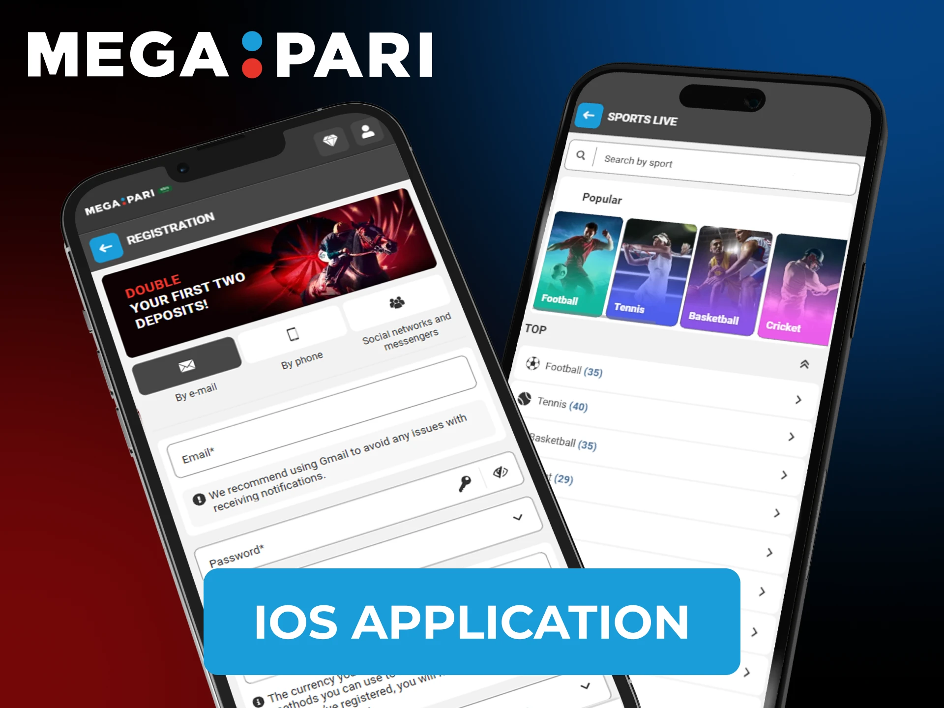 Access faster to your favourite games in iOS Megapari app.