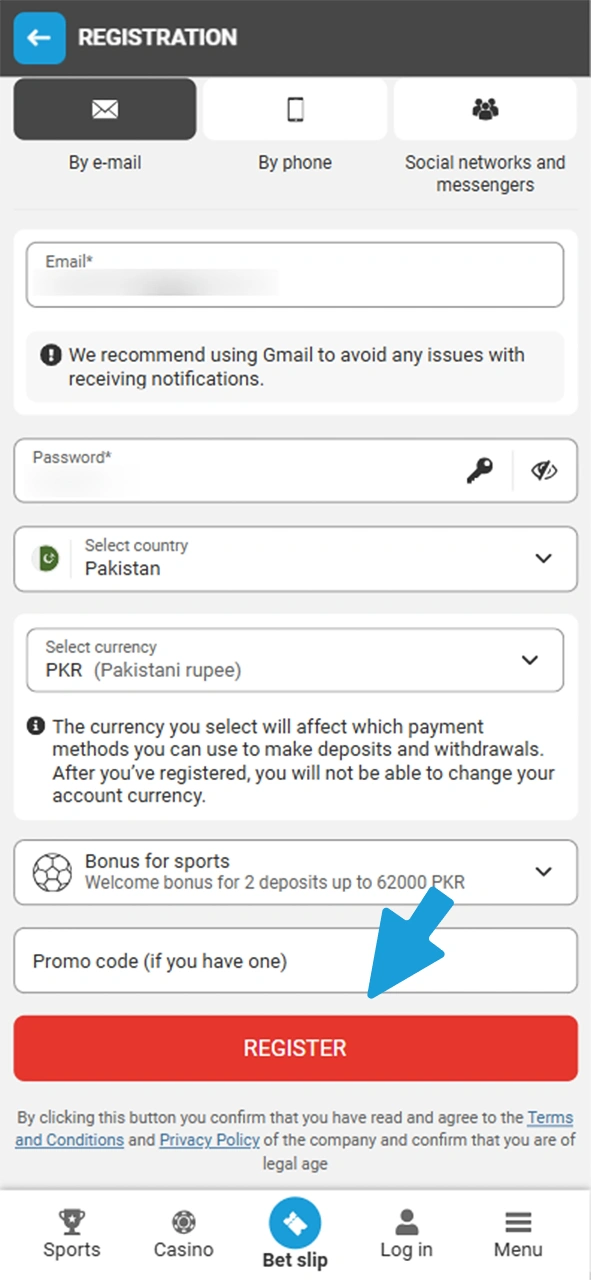 Check all info again and finish registration at Megapari.
