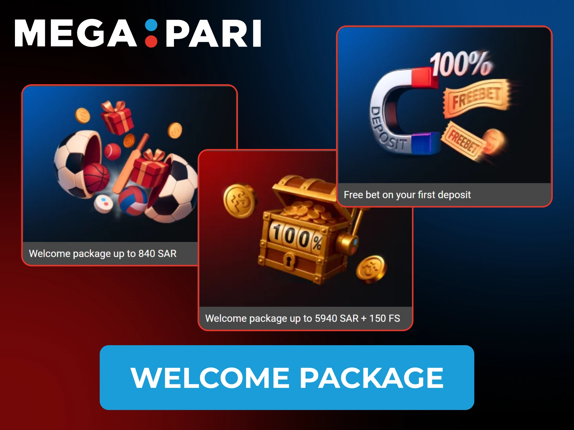 Dont forget to check all welcome bonuses after creating your Megapari account.