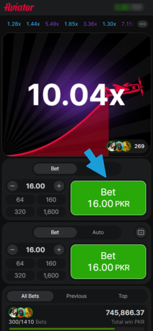 Confirm your wagers and enjoy the MegaPari Aviator gaming experience.