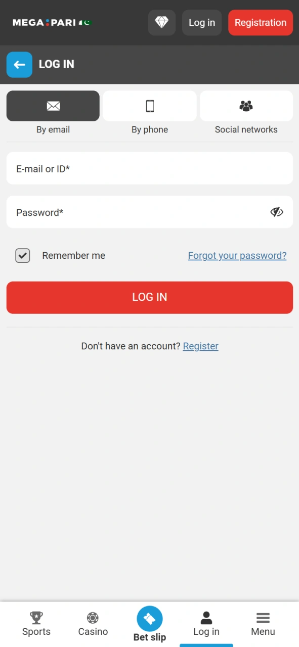 Access your profile and start the MegaPari Cricket session now.