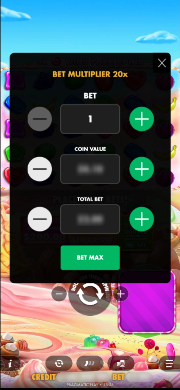 Adjust your wager amount before spinning the chosen MegaPari Slots.