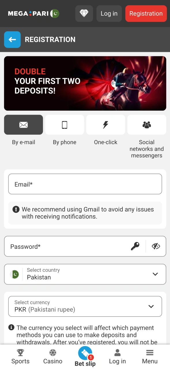 Create your account at Megapari today to start your betting journey in Pakistan.